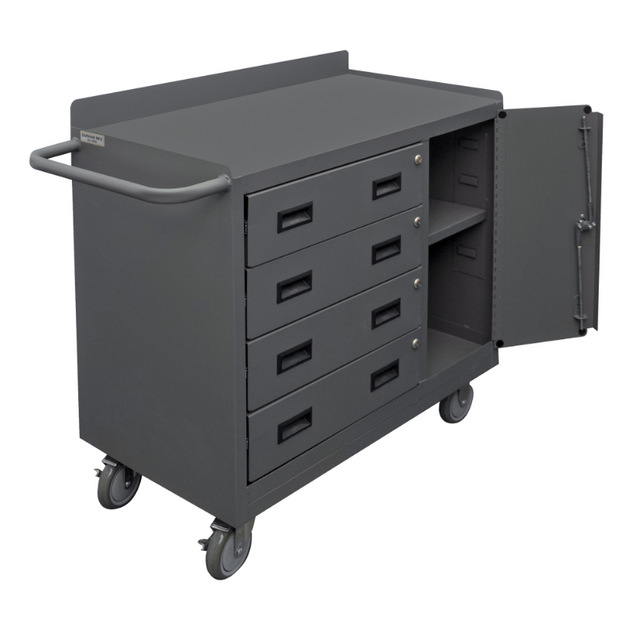 Durham 2211A-LU-95 Mobile Bench Cabinet, 1 Adjustable Shelf, 4 Drawers, 18-1/4 X 42-1/8 X 36-3/8