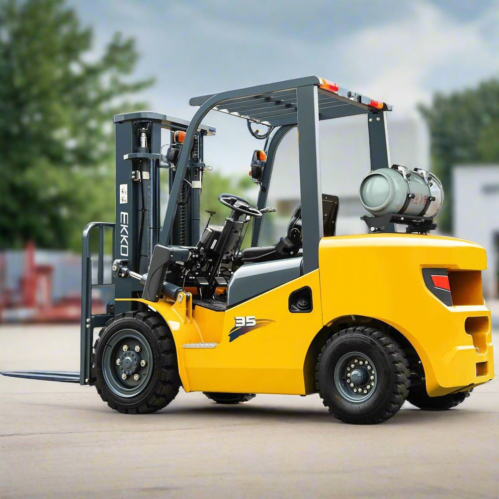 EKKO Pneumatic Propane Forklift (LPG) 7000 lbs cap, 189" Lift Height - EK35LP