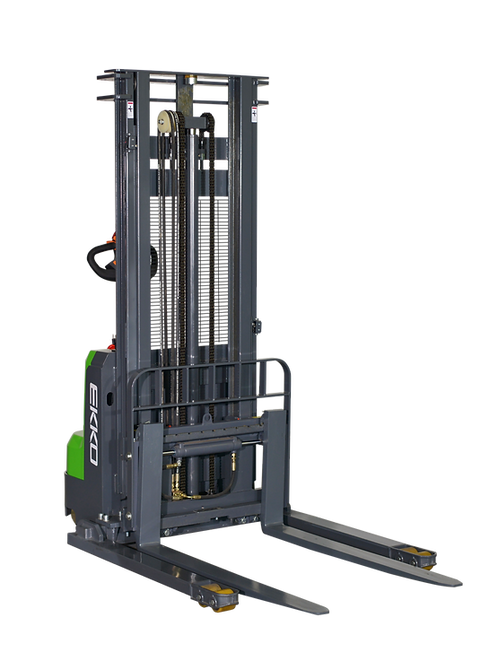 EKKO Lithium Straddle Stacker | Side-Shifting | 145" Lift Height | 3000 lb Capacity | EB14CS-145LI