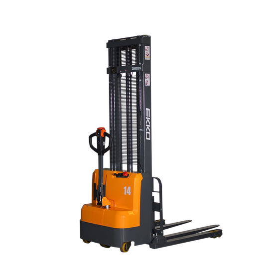 EKKO Electric Straddle Stacker | 138" Lift Height | 3000 lb Capacity | EB14C-138
