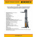 EKKO Fork-Over Semi-Electric Stacker | 119" Lift Height | 3300 lb Capacity | EA15C