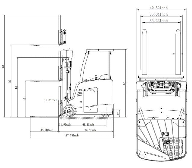 EKKO Lithium Stand-up Rider Forklift | 4000lb Cap | 216" Lift Ht | EK18RF-LI