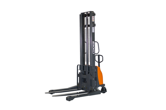 EKKO Semi-Electric Straddle Stacker | 118" Lift Height | 3300 lb Capacity | EA15A
