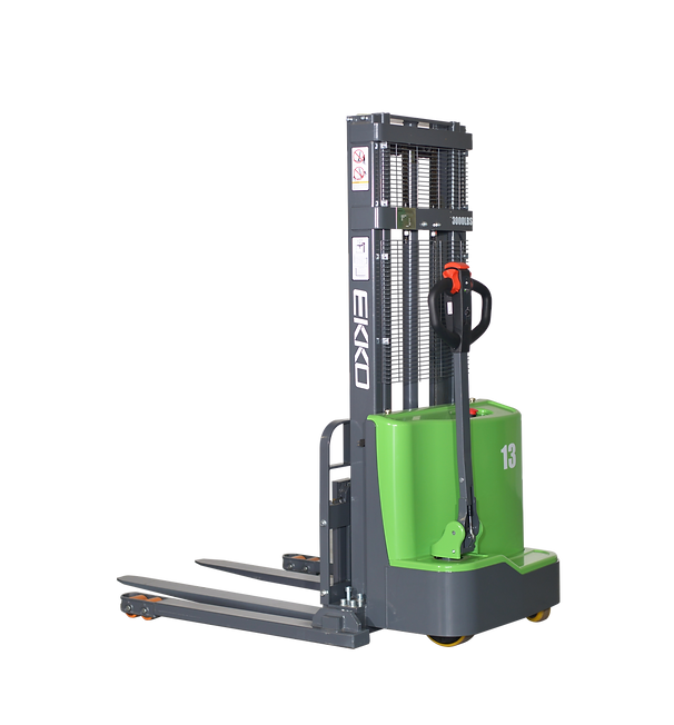 EKKO Lithium Straddle Stacker | 2800 lb Cap | 138" Lift Ht | EB13C-138LI