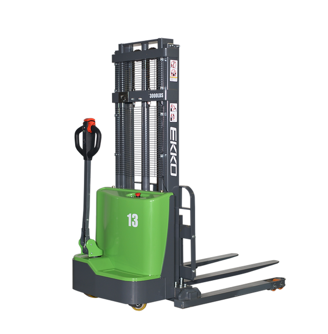 EKKO Lithium Straddle Stacker | 2800 lb Cap | 138" Lift Ht | EB13C-138LI