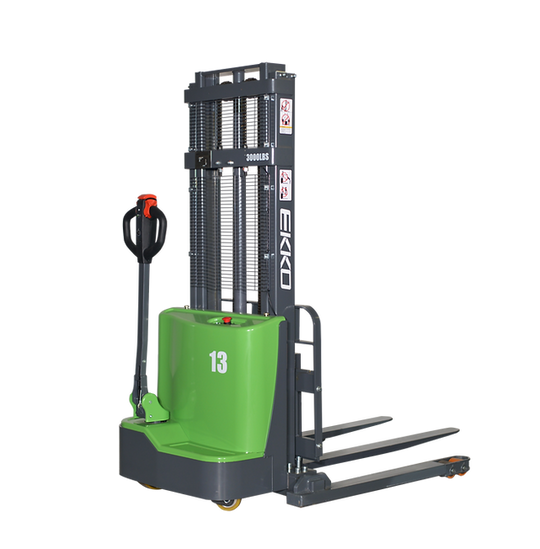 EKKO Lithium Straddle Stacker | 2800 lb Cap | 138" Lift Ht | EB13C-138LI