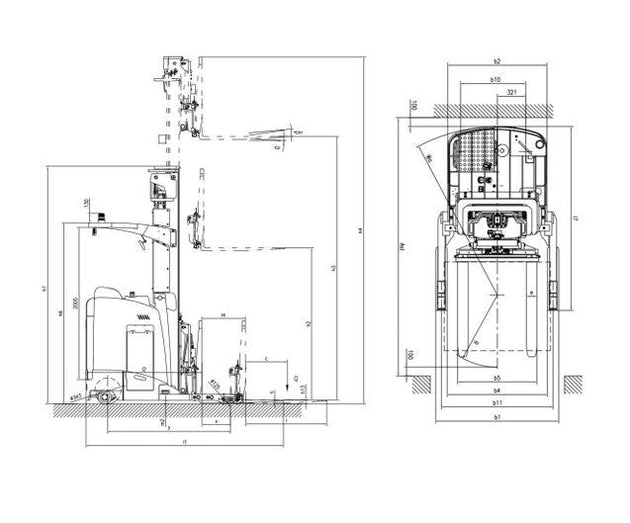 EKKO Stand-Up NA Reach Truck 4000 lb Cap | 275"Lift Ht | EK18R-275LI