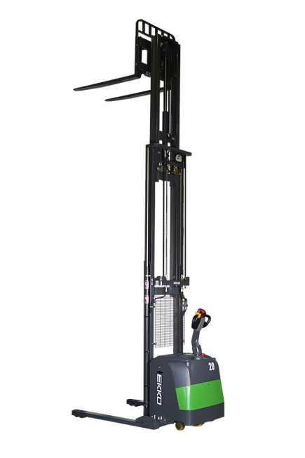 EKKO Lithium Straddle Stacker | Side-Shifting | 216" Lift Height | 4400 lb Capacity | EB20CS-216LI