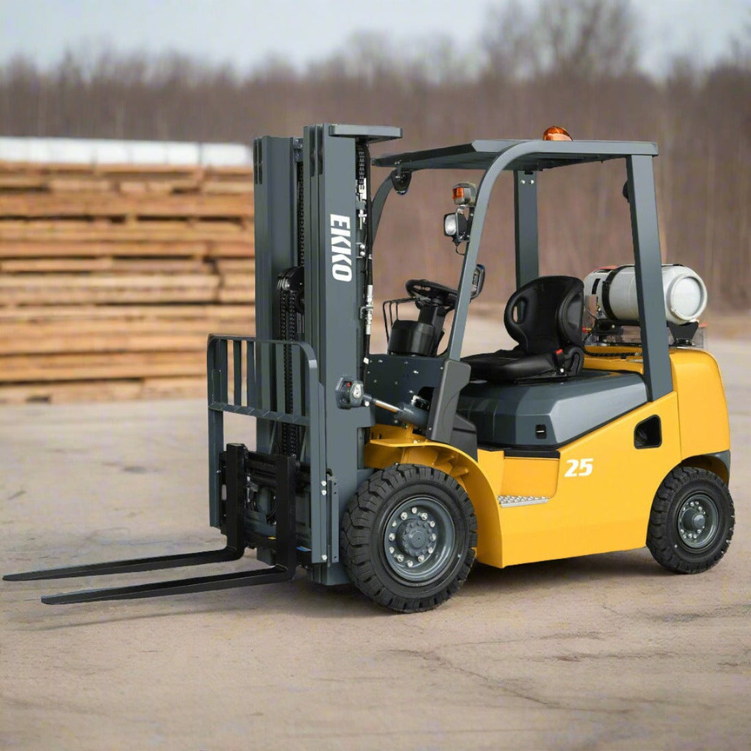 EKKO Pneumatic Propane Forklift (LPG) 6000 lbs cap, 189" Lift Height - EK30LP