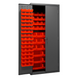 Durham 2500-138B-1795 Cabinet, 16 Gauge, 138 Red Bins, 36 X 24 X 84