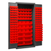 Durham 2500-138B-1795 Cabinet, 16 Gauge, 138 Red Bins, 36 X 24 X 84