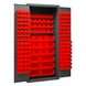 Durham 2500-138B-1795 Cabinet, 16 Gauge, 138 Red Bins, 36 X 24 X 84