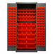 Durham 2500-138B-1795 Cabinet, 16 Gauge, 138 Red Bins, 36 X 24 X 84