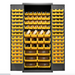 Durham 2500-138B-95 Cabinet, 16 Gauge, 138 Yellow Bins, 36 X 24 X 84