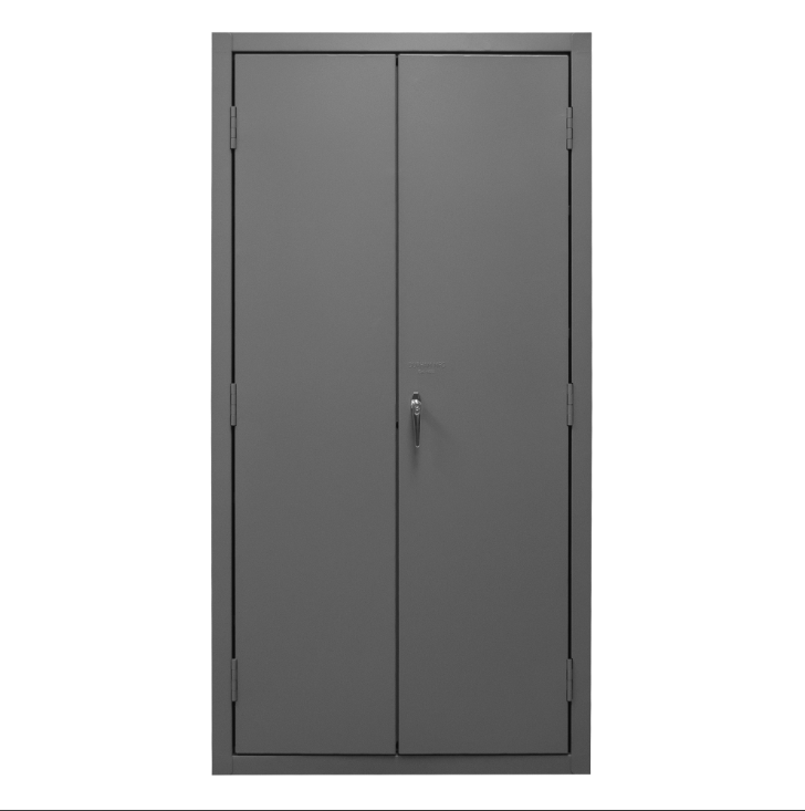Durham 2501-BDLP-102-3S-5295 Cabinet, 16 Gauge, 102 Blue Bins, 3 Shelves, 36 X 24 X 72