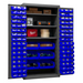 Durham 2501-BDLP-102-3S-5295 Cabinet, 16 Gauge, 102 Blue Bins, 3 Shelves, 36 X 24 X 72