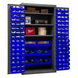 Durham 2501-BDLP-102-3S-5295 Cabinet, 16 Gauge, 102 Blue Bins, 3 Shelves, 36 X 24 X 72