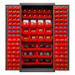 Durham 2501-BDLP-126-1795 Cabinet, 16 Gauge, 126 Red Bins, 36 X 24 X 72