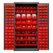 Durham 2501-BDLP-126-1795 Cabinet, 16 Gauge, 126 Red Bins, 36 X 24 X 72
