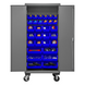 Durham 2501M-BLP-30-5295 Mobile Cabinet, 16 Gauge, 30 Blue Bins, 36 X 24 X 81