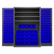 Durham 2502-138-3S-5295 Cabinet, 16 Gauge, 3 Shelves, 138 Blue Bins, 48 X 24 X 72