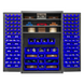 Durham 2502-138-3S-5295 Cabinet, 16 Gauge, 3 Shelves, 138 Blue Bins, 48 X 24 X 72