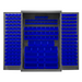 Durham 2502-186-5295 Cabinet, 16 Gauge, 186 Blue Bins, 48 X 24 X 72