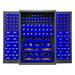 Durham 2502-186-5295 Cabinet, 16 Gauge, 186 Blue Bins, 48 X 24 X 72
