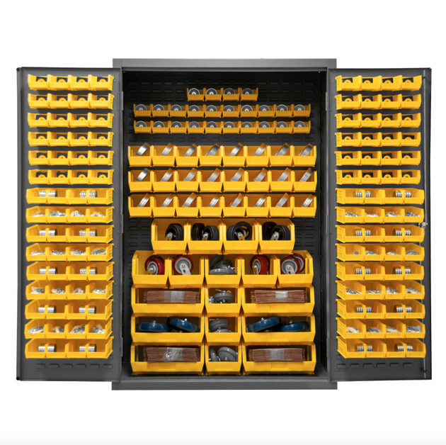 Durham 2502-186-95 Cabinet, 16 Gauge, 186 Yellow, 48 X 24 X 72