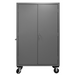 Durham 2502M-BLP-18-2S-5295 Mobile Cabinet, 16 Gauge, 2 Shelves, 18 Blue Bins, 50-9/16 X 24 X 81