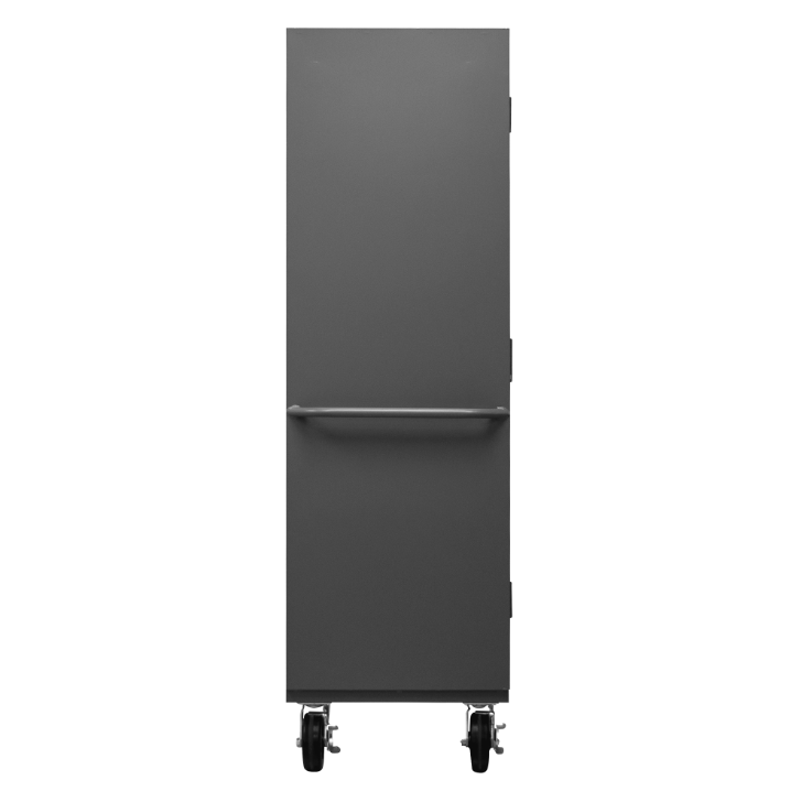Durham 2502M-BLP-42-5295 Mobile Cabinet, 16 Gauge, 42 Blue Bins, 48 X 24 X 81