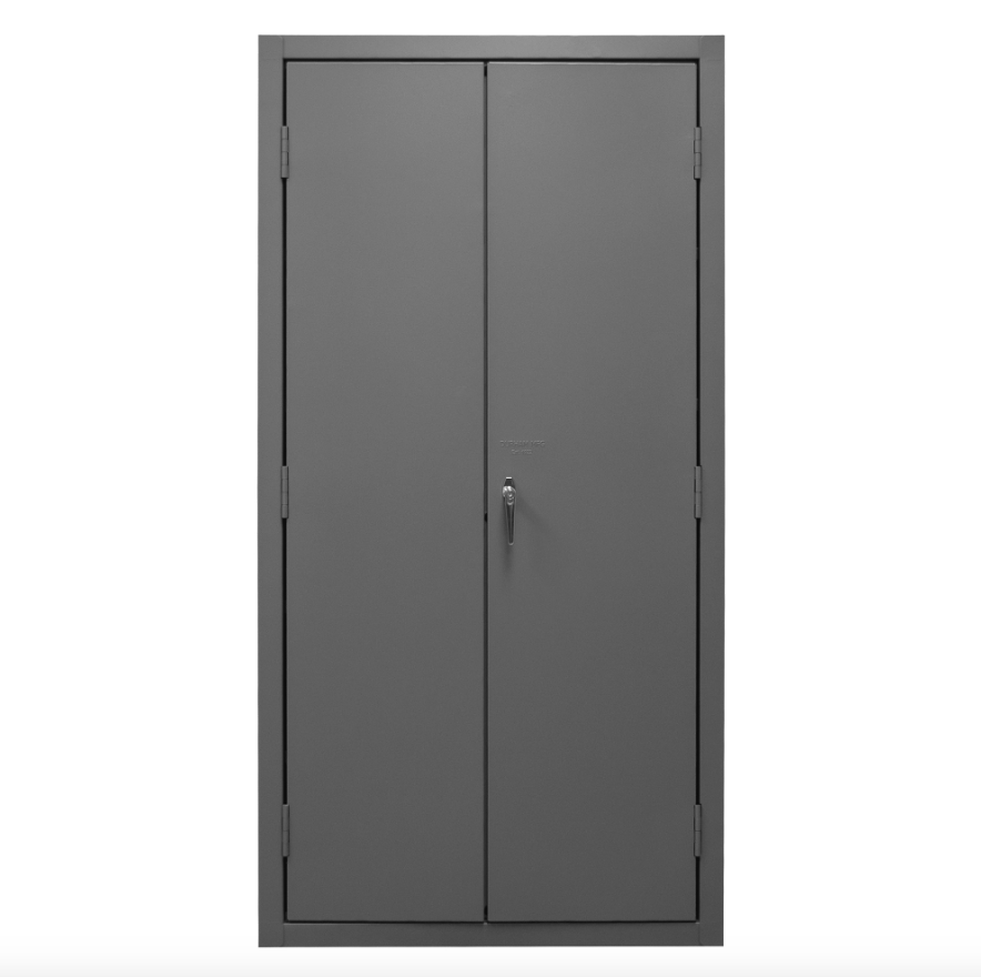 Durham 3501-BDLP-132-5295 Cabinet, 14 Gauge, 132 Blue Bins, 36 X 24 X 72