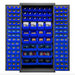 Durham 3501-BDLP-132-5295 Cabinet, 14 Gauge, 132 Blue Bins, 36 X 24 X 72