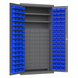 Durham 3501-DLP-60DR11-96-2S5295 Cabinet, 14 Gauge, 60 Drawers, 96 Blue Bins, 2 Shelves, 36 X 24 X 72