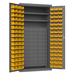 Durham 3501-DLP-60DR11-96-2S-95 Cabinet, 14 Gauge, 60 Drawers, 96 Yellow Bins, 2 Shelves, 36 X 24 X 72