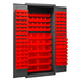 Durham 3500-138B-1795 Cabinets, 14 Gauge, 138 Red Bins, 36 X 24 X 84