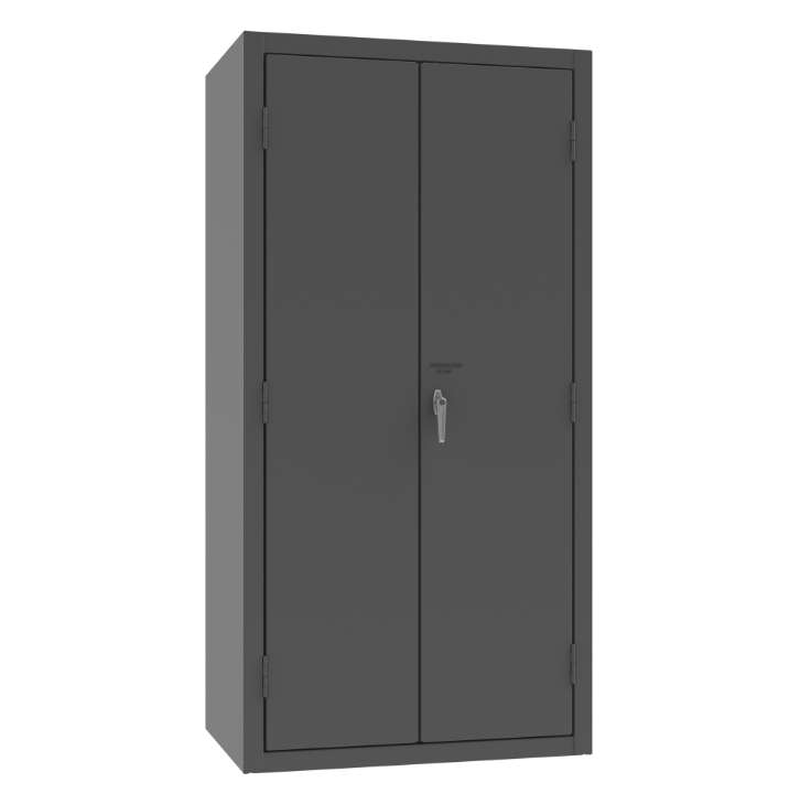 Durham 3501524RDR-1795 Cabinet, 14 Gauge, 4 Drawer, 2 Shelves, 12 Door Shelves, 52 Red Bins, 36 X 24 X 72