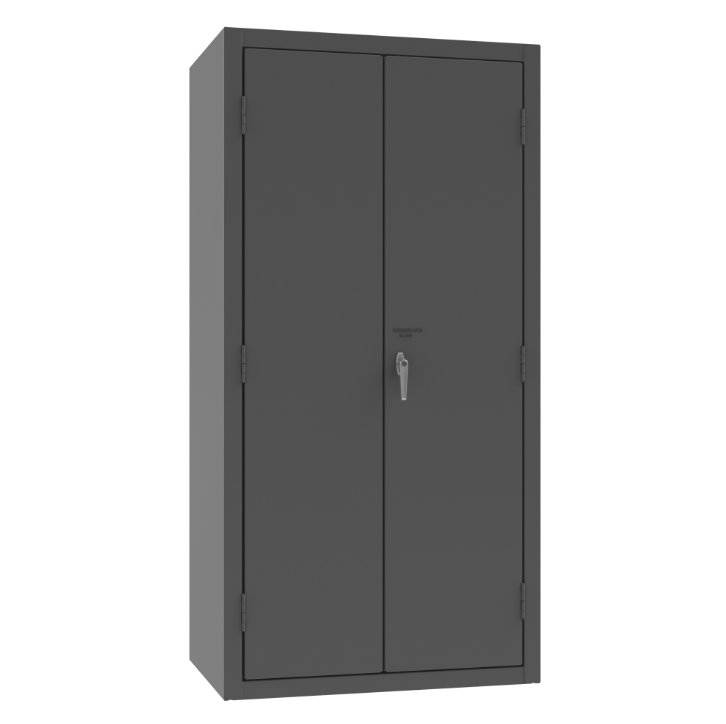 Durham 3501584RDR-95 Cabinet, 14 Gauge, 4 Drawer, 2 Shelves, 12 Door Shelves, 58 Yellow Bins, 36 X 24 X 72