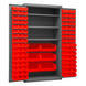 Durham 3501-BDLP-102-3S-1795 Cabinet, 14 Gauge, 3 Shelves, 102 Red Bins, 36 X 24 X 72