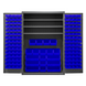 Durham 3502-138-3S-5295 Cabinet, 14 Gauge, 3 Shelves, 138 Blue Bins, 48 X 24 X 72