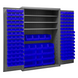 Durham 3502-138-3S-5295 Cabinet, 14 Gauge, 3 Shelves, 138 Blue Bins, 48 X 24 X 72