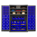 Durham 3502-138-3S-5295 Cabinet, 14 Gauge, 3 Shelves, 138 Blue Bins, 48 X 24 X 72