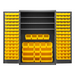 Durham 3502-138-3S-95 Cabinet, 14 Gauge, 3 Shelves, 138 Yellow Bins, 48 X 24 X 72