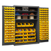 Durham 3502-138-3S-95 Cabinet, 14 Gauge, 3 Shelves, 138 Yellow Bins, 48 X 24 X 72