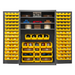 Durham 3502-138-3S-95 Cabinet, 14 Gauge, 3 Shelves, 138 Yellow Bins, 48 X 24 X 72