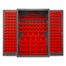 Durham 3502-186-1795 Cabinet, 14 Gauge, 186 Red Bins, 48 X 24 X 72