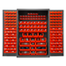 Durham 3502-186-1795 Cabinet, 14 Gauge, 186 Red Bins, 48 X 24 X 72