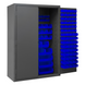 Durham 3502-186-5295 Cabinet, 14 Gauge, 186 Blue Bins, 48 X 24 X 72