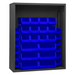 Durham 5006-30-5295 Enclosed Shelving, 12 Gauge, 30 Blue Bins, 48 X 18 X 60