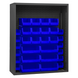 Durham 5006-30-5295 Enclosed Shelving, 12 Gauge, 30 Blue Bins, 48 X 18 X 60